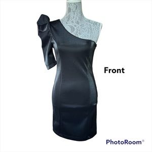 Foreign Exchange One Shoulder Black Dress